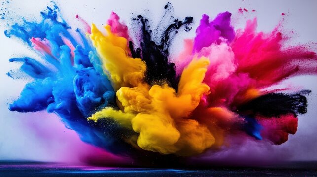 The artistry of printing is captured in a colorful CMYK explosion. 