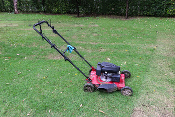 lawn mower in the garden