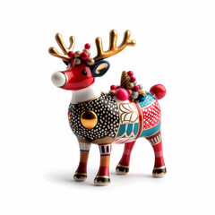 Naklejka premium Colorful decorative reindeer for festive holiday cheer.