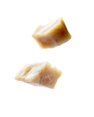 chunks of raw fresh square cod meat falling