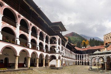  Rila Monastery in the autumn mountains