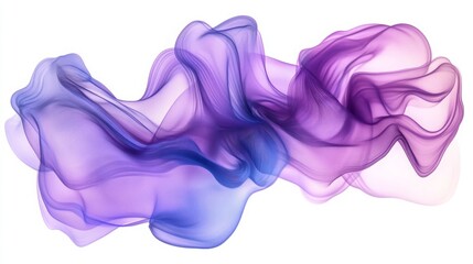 Watercolor purple and blue color abstract shape on white background transparent background.