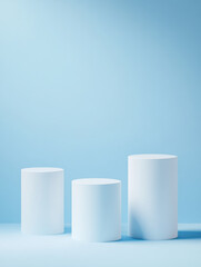 Fototapeta premium white cone-shaped podium on a calm background with hard light