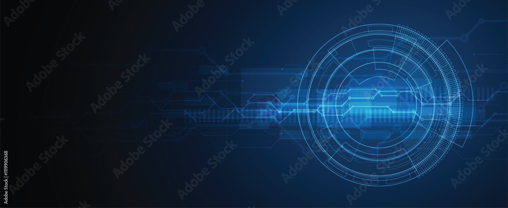 Poster Science futuristic internet high computer technology business background with circuit