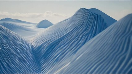 Frozen winter landscape with rolling snow dunes and gentle lighting, offering a sense of peaceful solitude - Powered by Adobe
