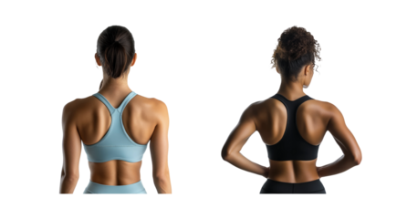 Women in Sports Bras with Transparent Background