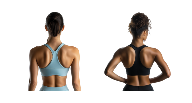 Women in Sports Bras with Transparent Background