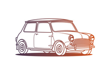 Fototapeta premium Racing retro car. Original vector illustration in vintage style.