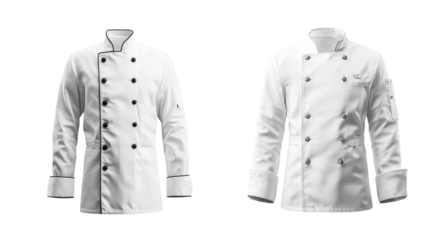 White Chef Coat on Transparent Background