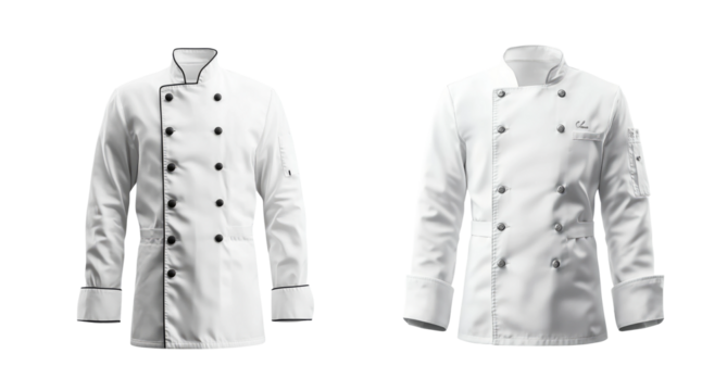 White Chef Coat on Transparent Background