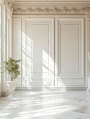 Fototapeta premium empty frame for photos in elegant, bright minimalist and luxury space.