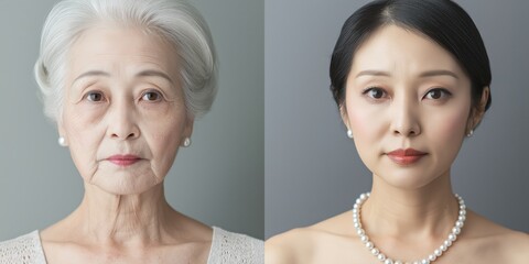 分割画面ポートレートによる変容と老化