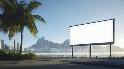 Obraz premium blank poster mockup bilboard