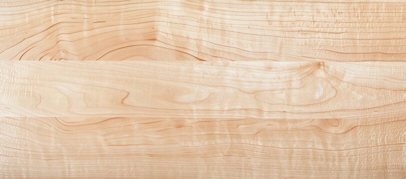 Top view of maple wood texture highlighting natural grain patterns, organic swirls, and earthy tones. Concept of timber, woodwork, nature, and rustic design. Background. Banner. Copy space