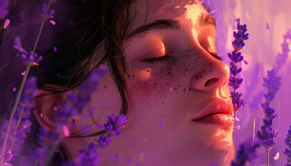 The scent of lavender in the air eased her tension and promoted a feeling of calm