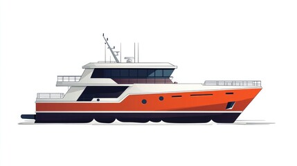 transport vessel flat design side view shipping economy theme cartoon drawing vivid