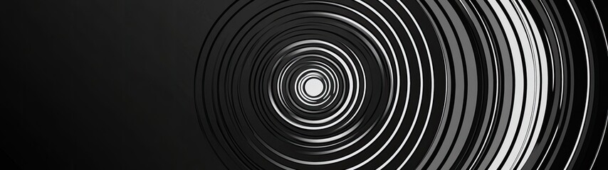 Abstract grayscale concentric circles converging to a central point.