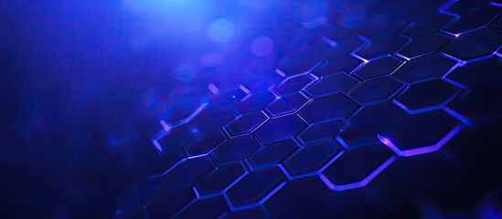 Fototapeta premium Abstract blue hexagonal pattern background.