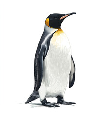 Fototapeta premium an emperor penguin, vector illustration, hand-drawn pen and ink, simple drawing, white background