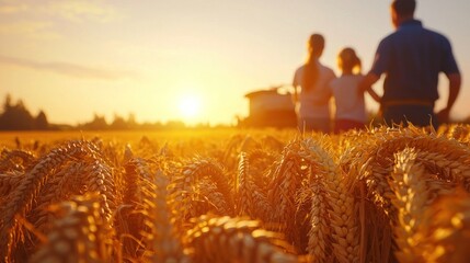 Close-Up of Rural Family Harvesting Crops Together in a Traditional Farm Setting