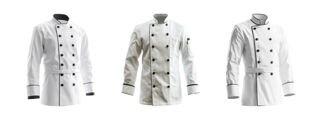 Chef Jacket Collection on Transparent Background
