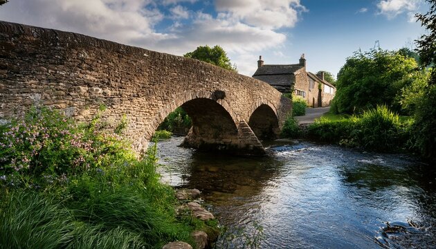 old stone bridge over the river