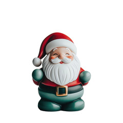 Obraz premium Ceramic santa claus figurine, isolated on transparent background