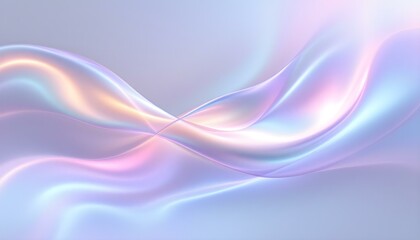 Transparent glass morphism modern texture. Holographic curved wave in motion. Gradient design element. Macro glass 3d Y2K renders an abstract background. Trendy futuristic motion design banner.