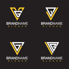 Alphabet Letters VG or GV logo design template