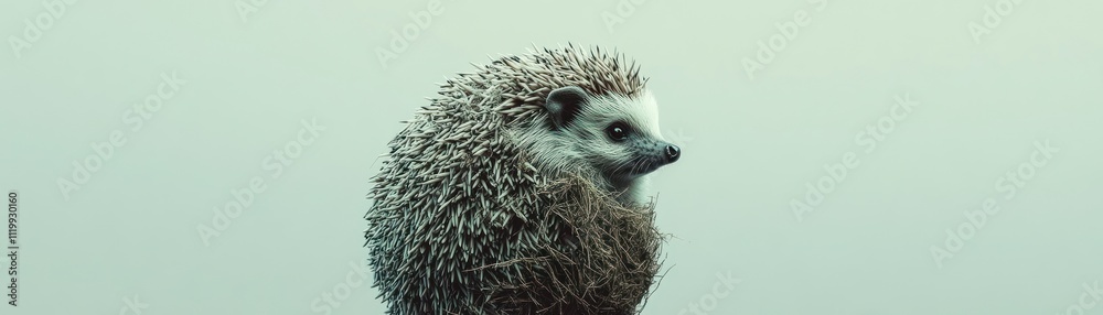 Poster a close-up of a hedgehog, showcasing its unique spines and curious expression.