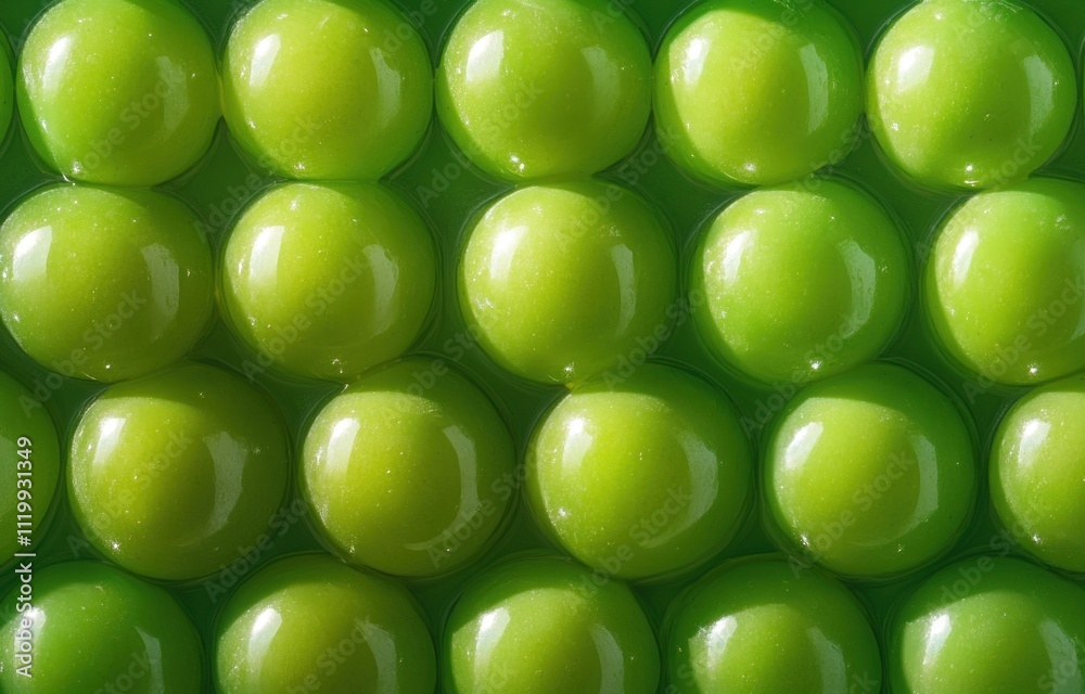 Poster A close-up of shiny green spheres arranged in a grid pattern.
