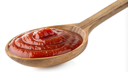 Tomato Sauce and Ketchup on Wooden Spoon.