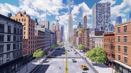 A Sunny Day on a New York City Street