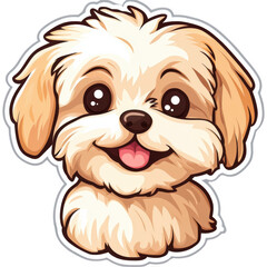 Obraz premium Cute Vector Art Puppy with Big Smile on White Background