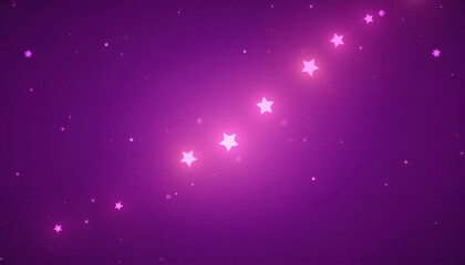 Fototapeta premium Glittering pink stars and sparkles on a vibrant purple background, creating a magical atmosphere.