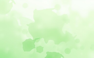 Abstract green watercolor texture with soft shapes and flowing lines creating a tranquil background