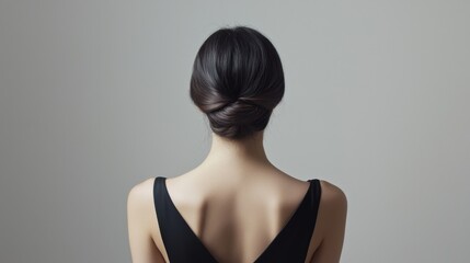 Obraz premium 春のミニマリストファッションとエレガントなヘアスタイルのインスピレーション