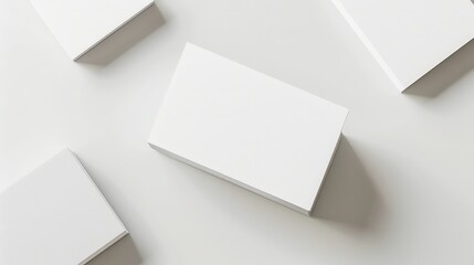 Fototapeta premium Blank White Paper Stacks, Mockup, Stationery, Design, Branding, Minimalist, Advertising, Template, L