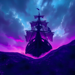Obraz premium ship at night