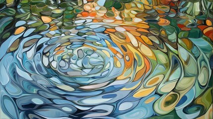 Abstract Whirlwind: A Kaleidoscope of Aquatic Reflections