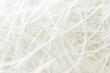 Obraz premium A delicate composition of fine, white strands intertwined to create a soft, textured appearance, evoking a sense of fragility and softness.