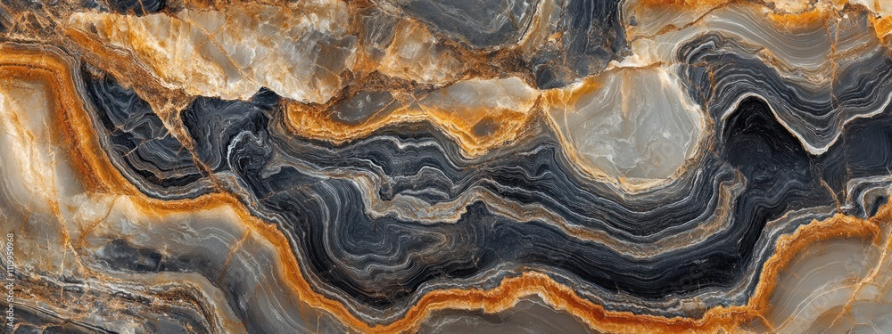 Poster A close-up of layered agate stone featuring rich colors and intricate patterns.