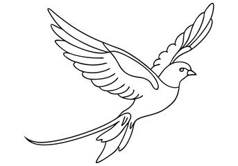Continuous One-Line Drawing of a Bird in Flight - Minimalist Freedom Art