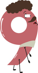 

A cartoon number 9 looking very surprised.