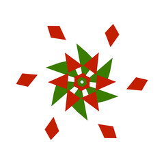 set of shapes green and red color