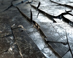Alloy Rupture: Abstract Metal Background with Fractured Design