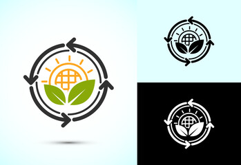 Renewable energy icon design illustration. Renewable power sign symbol