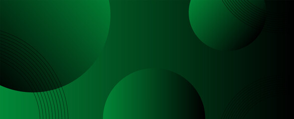 Dark green abstract background with shiny geometric shapes graphics. Modern blue gradient circle. Dynamic shape. Suitable for covers, posters, brochures, presentations, vectors