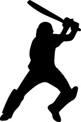 Cricket Player Silhouette