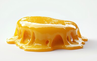 Smooth Liquid Yellow Substance on White Background